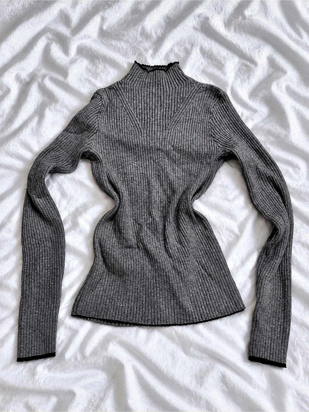 Philosophy Ribbed Turtleneck Sweater Gray Size Medium